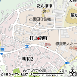 大阪府寝屋川市打上南町周辺の地図