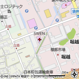 静岡県袋井市堀越518-1周辺の地図