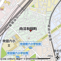 大阪府吹田市南清和園町22周辺の地図