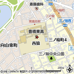 愛知県豊橋市向山町西猿周辺の地図