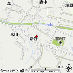 愛知県豊橋市岩崎町新谷周辺の地図