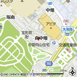 愛知県豊橋市向山町南中畑周辺の地図