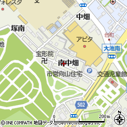 愛知県豊橋市向山町（南中畑）周辺の地図