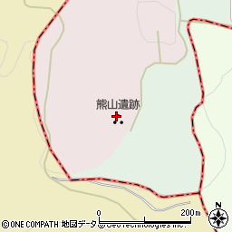 熊山遺跡周辺の地図