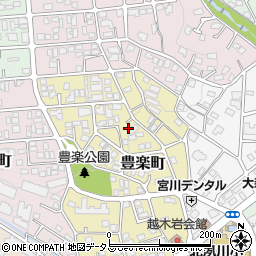 兵庫県西宮市豊楽町13周辺の地図