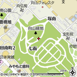 愛知県豊橋市向山町七面周辺の地図