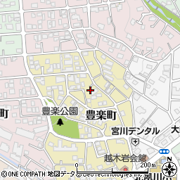 兵庫県西宮市豊楽町周辺の地図