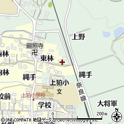 京都府木津川市山城町上狛上野周辺の地図