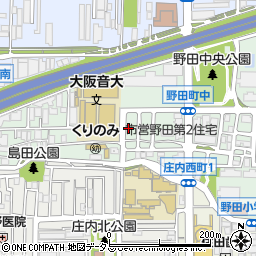 大阪府豊中市野田町周辺の地図
