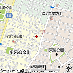 愛知県豊橋市牟呂公文町1-14周辺の地図