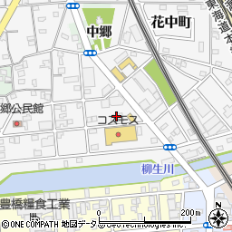 愛知県豊橋市花中町周辺の地図
