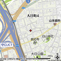 庭窪跨道橋周辺の地図