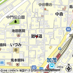 京都府木津川市加茂町里（廻り道）周辺の地図