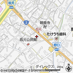 兵庫県加古川市野口町坂元581周辺の地図