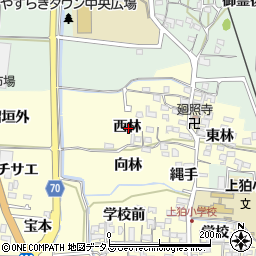 京都府木津川市山城町上狛西林周辺の地図