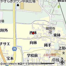 京都府木津川市山城町上狛（西林）周辺の地図