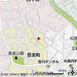 兵庫県西宮市豊楽町12周辺の地図