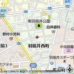 愛知県豊橋市羽根井西町周辺の地図