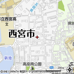 兵庫県西宮市高座町周辺の地図