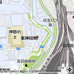 大阪府寝屋川市東神田町5-7周辺の地図