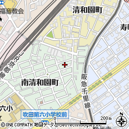 大阪府吹田市南清和園町4周辺の地図