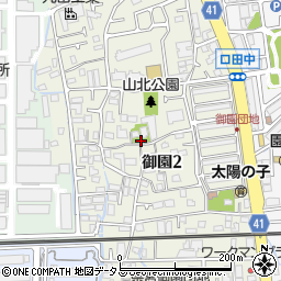 兵庫県尼崎市御園周辺の地図