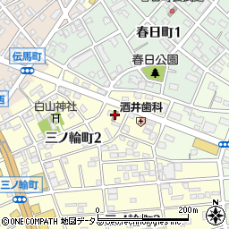 豊橋三ノ輪郵便局周辺の地図