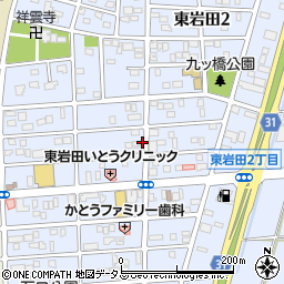 愛知県豊橋市東岩田周辺の地図