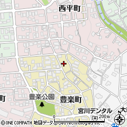 兵庫県西宮市豊楽町16周辺の地図