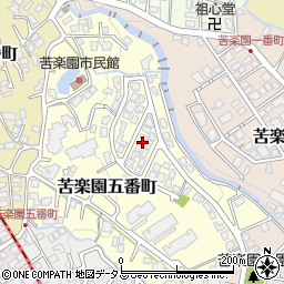 兵庫県西宮市苦楽園五番町7周辺の地図