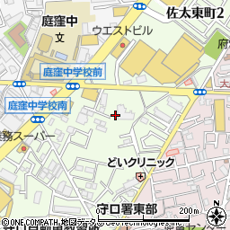 大阪府守口市佐太東町周辺の地図