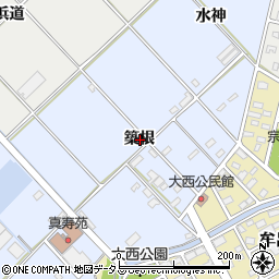愛知県豊橋市牟呂町築根周辺の地図