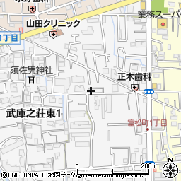 武庫之荘東２丁目テラスハウス周辺の地図