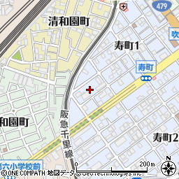 大阪府吹田市寿町1丁目20周辺の地図