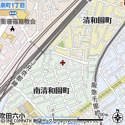 大阪府吹田市南清和園町15周辺の地図