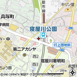 東寝屋川駅自転車駐車場周辺の地図
