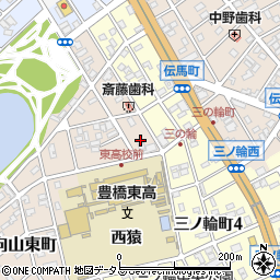 愛知県豊橋市向山東町23周辺の地図