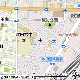 大阪府吹田市穂波町15-13周辺の地図