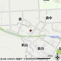 愛知県豊橋市岩崎町森周辺の地図
