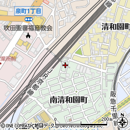 大阪府吹田市南清和園町16周辺の地図