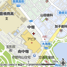 愛知県豊橋市向山町中畑周辺の地図