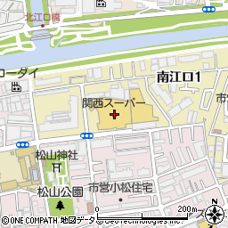 マクドナルド南江口関西スーパー店周辺の地図