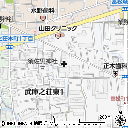 兵庫県尼崎市武庫之荘東1丁目19周辺の地図