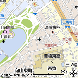愛知県豊橋市向山東町44周辺の地図