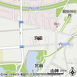 愛知県豊橋市岩崎町宮添周辺の地図