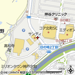 兵庫県神戸市北区日の峰2丁目周辺の地図