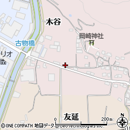 岡山県備前市木谷周辺の地図