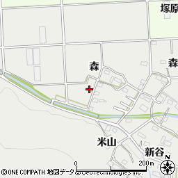 愛知県豊橋市岩崎町森109周辺の地図
