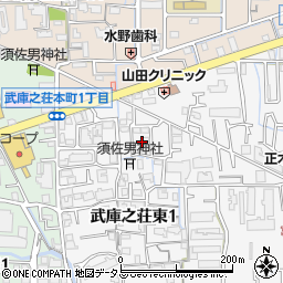 兵庫県尼崎市武庫之荘東1丁目21周辺の地図