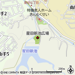 星田新池広場周辺の地図